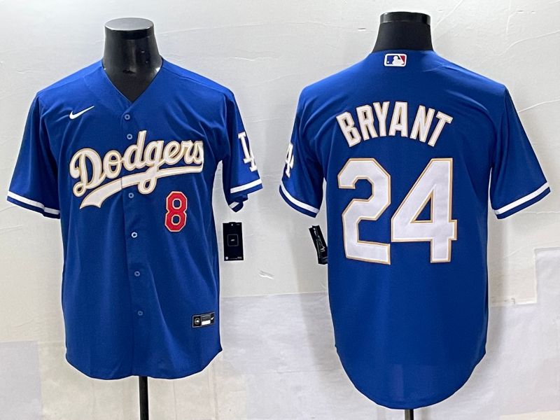 Men 2025 Los Angeles Dodgers #24 Bryant Blue gold Nike MLB Jersey style 7078